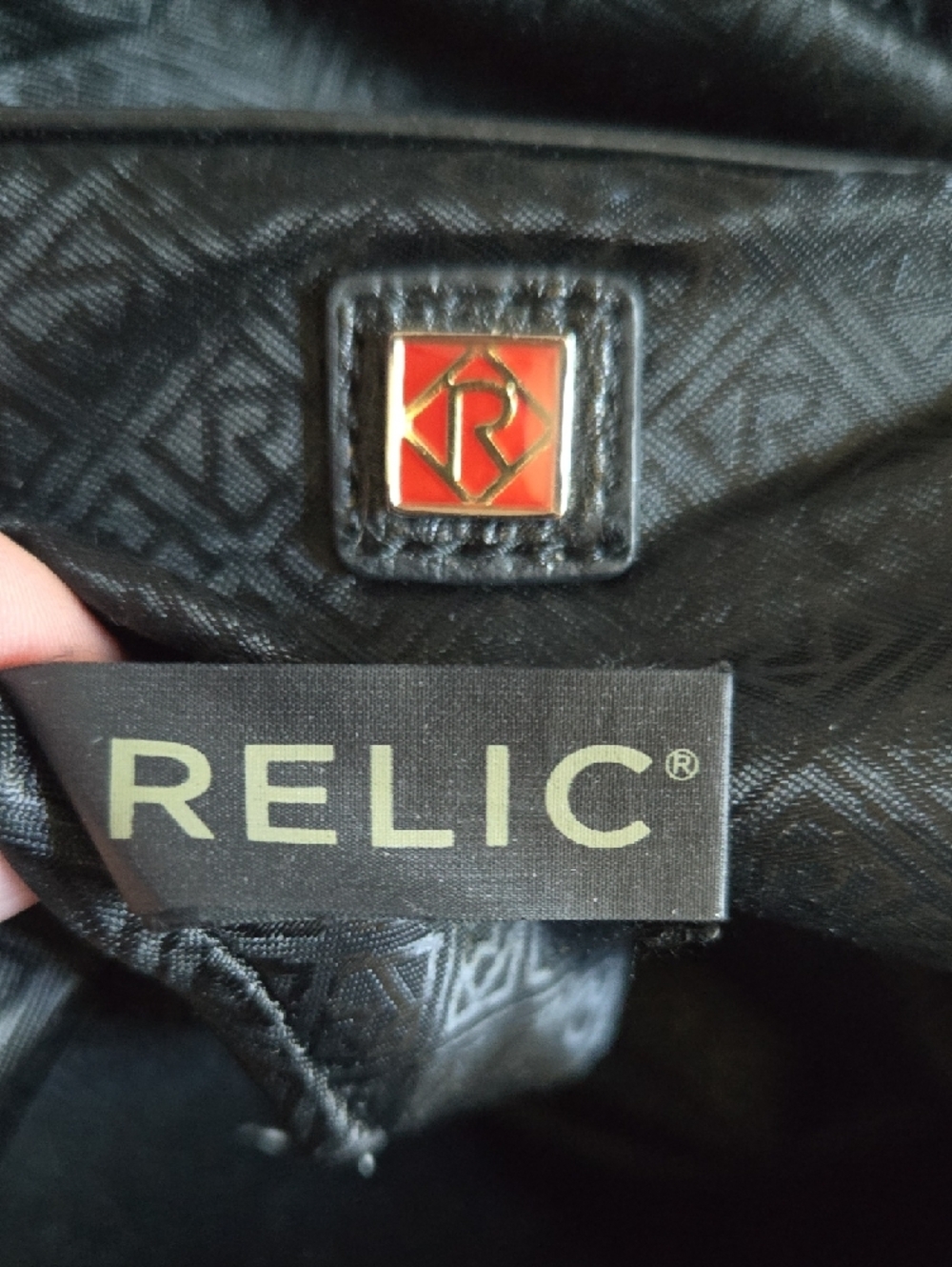 Relic Classic Black Leather Shoulder Bag with Studded Handle - Picture 13 of 13